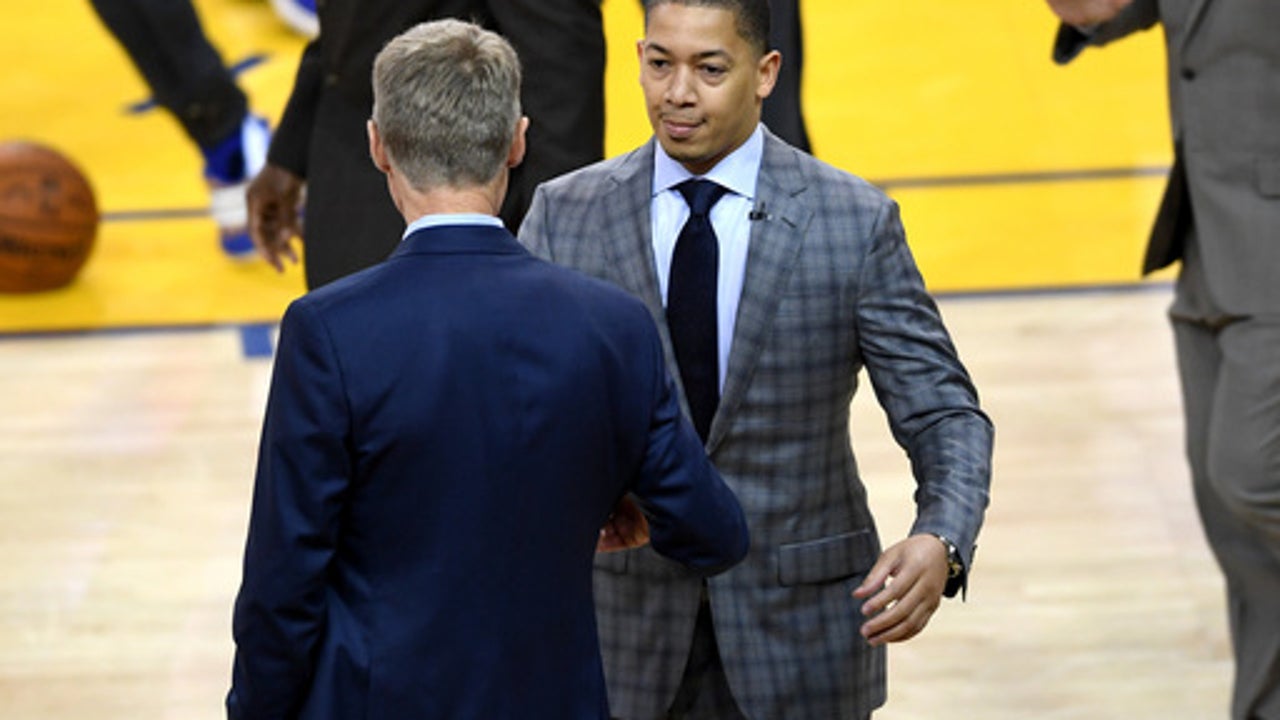 The Latest: Cavs, Warriors tied at first break in Game 7